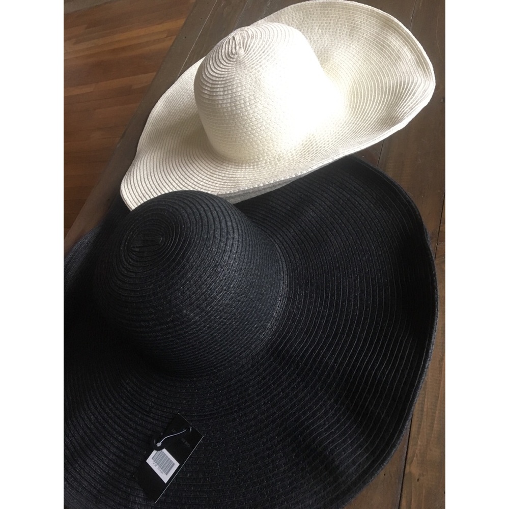 Set of 2: Black & White Floppy Beach Hats